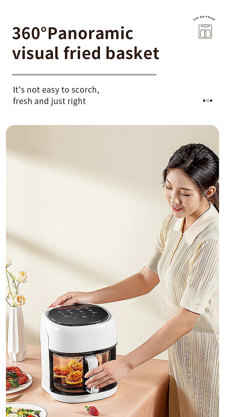 Smart Electric Air Fryer Large Capacity Convection Oven Deep Fryer Without Oil Kitchen 360°Baking - LKBA