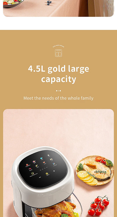 Smart Electric Air Fryer Large Capacity Convection Oven Deep Fryer Without Oil Kitchen 360°Baking - LKBA