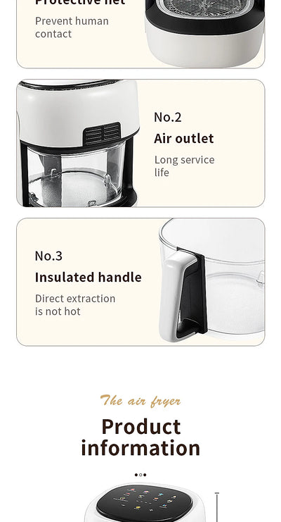 Smart Electric Air Fryer Large Capacity Convection Oven Deep Fryer Without Oil Kitchen 360°Baking - LKBA