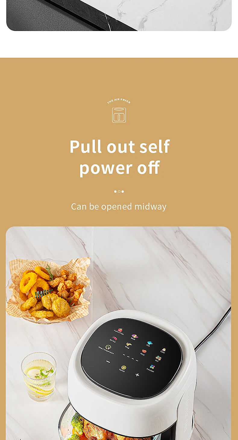 Smart Electric Air Fryer Large Capacity Convection Oven Deep Fryer Without Oil Kitchen 360°Baking - LKBA