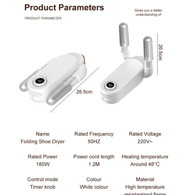 Shoe Dryers Sterilization Dehumidification Portable Shoe Rack Heater Deodorizer Dehumidifier Device Quick Drying Shoe Dryer - LKBA