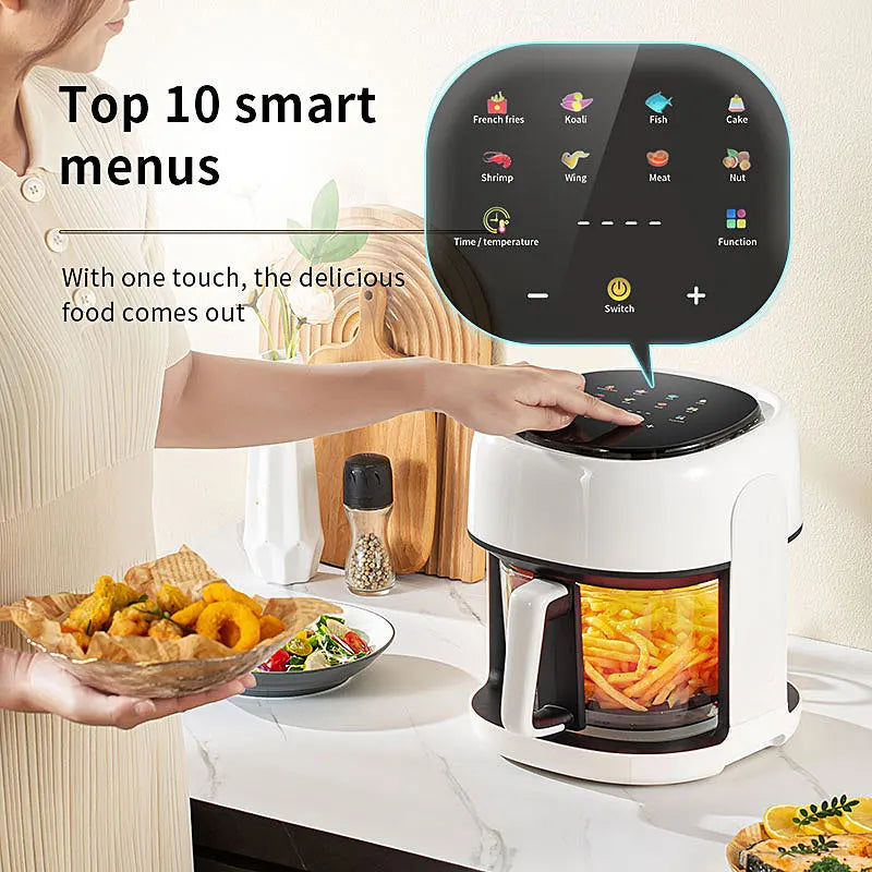 Smart Electric Air Fryer Large Capacity Convection Oven Deep Fryer Without Oil Kitchen 360°Baking - LKBA