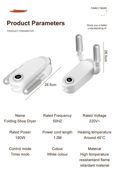 Shoe Dryers Sterilization Dehumidification Portable Shoe Rack Heater Deodorizer Dehumidifier Device Quick Drying Shoe Dryer - LKBA