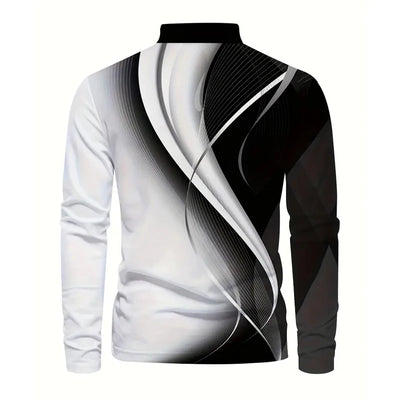 Men's Graphic Polo Shirts Golf Shirt Long Sleeve Polo Shirts Collared Shirts Casual. - LKBA