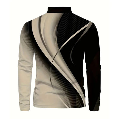 Men's Graphic Polo Shirts Golf Shirt Long Sleeve Polo Shirts Collared Shirts Casual. - LKBA