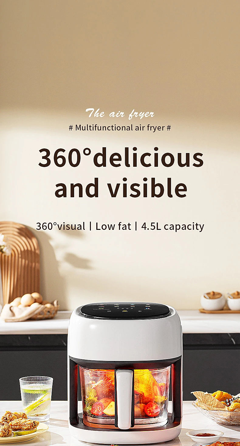 Smart Electric Air Fryer Large Capacity Convection Oven Deep Fryer Without Oil Kitchen 360°Baking - LKBA