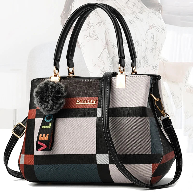 New Luxury Handbag Women Stitching Wild Messenger Bags Designer Brand Plaid Shoulder Bag Female Ladies Totes - LKBA