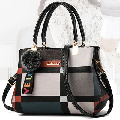 New Luxury Handbag Women Stitching Wild Messenger Bags Designer Brand Plaid Shoulder Bag Female Ladies Totes - LKBA