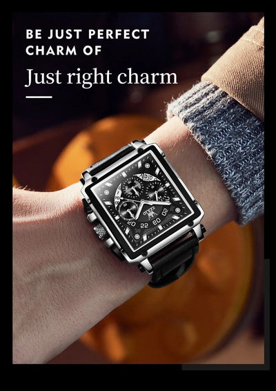 OLEVS Top Brand Male Watches Square Quartz Watch Watch For Men Waterproof Leather Strap Sport Clock Male Relogio Masculino