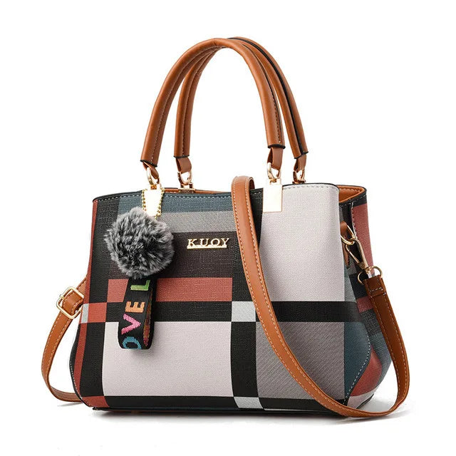 New Luxury Handbag Women Stitching Wild Messenger Bags Designer Brand Plaid Shoulder Bag Female Ladies Totes