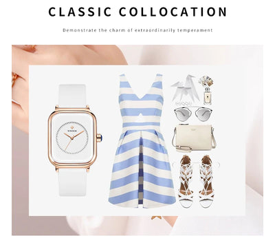 WWOOR Luxury Brand Watches For Women Fashion Square Purple Ladies Quartz Wristwatch Waterproof Silicone Band Relogio Feminino - LKBA