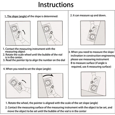 High Precision Angle Slope Measuring Instrument Magnetic Level Bubble Inclinometer Protractor Angle Finder Slope Scale Level - LKBA