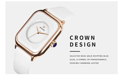 WWOOR Luxury Brand Watches For Women Fashion Square Purple Ladies Quartz Wristwatch Waterproof Silicone Band Relogio Feminino - LKBA