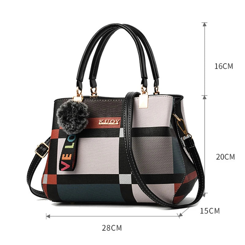 New Luxury Handbag Women Stitching Wild Messenger Bags Designer Brand Plaid Shoulder Bag Female Ladies Totes - LKBA