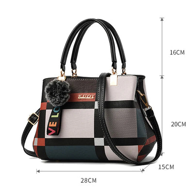 New Luxury Handbag Women Stitching Wild Messenger Bags Designer Brand Plaid Shoulder Bag Female Ladies Totes - LKBA