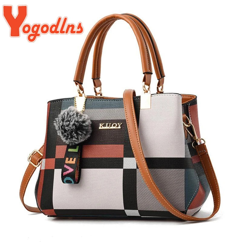 New Luxury Handbag Women Stitching Wild Messenger Bags Designer Brand Plaid Shoulder Bag Female Ladies Totes - LKBA