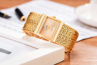 Ladies Wrist Watches Woman Famous Brand Dress Square Design Female Wristwatch Gold Stainless Steel Clock Montre Femme 2024 - LKBA