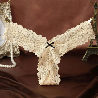 Sexy Lace Thong Women Butterfly Low Waist Panties Transparent Underwear Ladies Briefs Lingere Panty Underware Womens Lingerie - LKBA