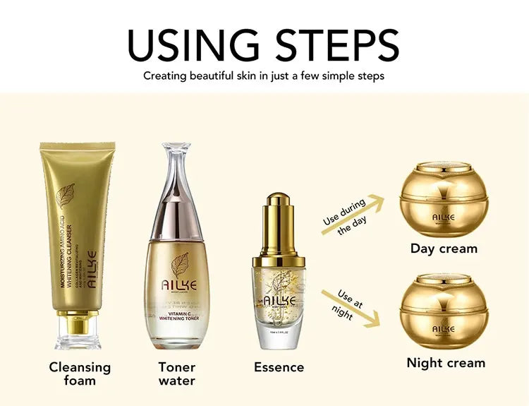 AILKE Whitening Dark Spots Remove Facial Skin Care Cream With Collagen, Reduce Freckles, Wrinkles, Women Premium Face Product - LKBA