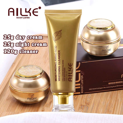 AILKE Whitening Dark Spots Remove Facial Skin Care Cream With Collagen, Reduce Freckles, Wrinkles, Women Premium Face Product - LKBA