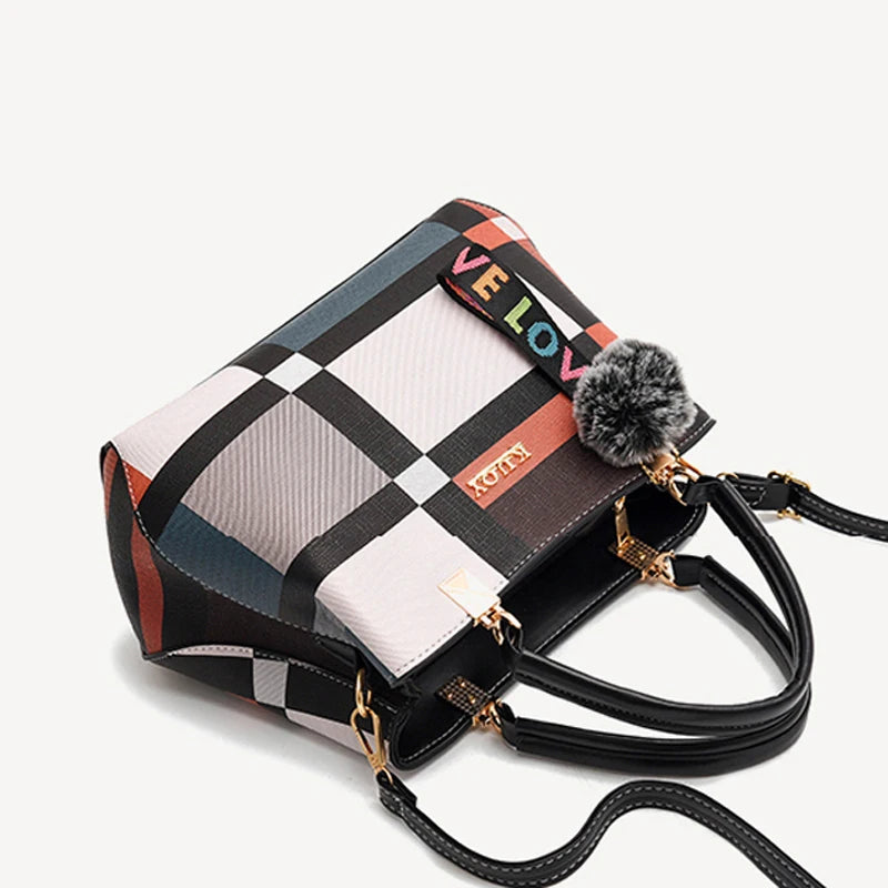 New Luxury Handbag Women Stitching Wild Messenger Bags Designer Brand Plaid Shoulder Bag Female Ladies Totes - LKBA