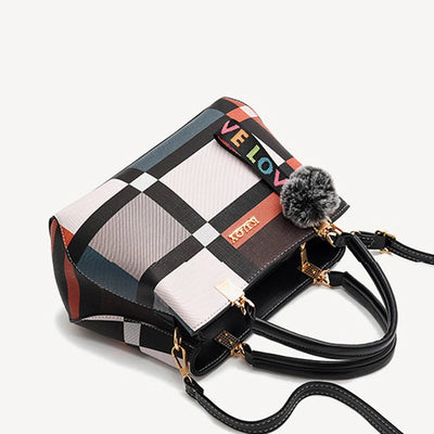 New Luxury Handbag Women Stitching Wild Messenger Bags Designer Brand Plaid Shoulder Bag Female Ladies Totes - LKBA