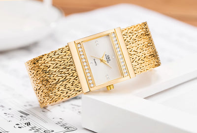 Ladies Wrist Watches Woman Famous Brand Dress Square Design Female Wristwatch Gold Stainless Steel Clock Montre Femme 2024 - LKBA