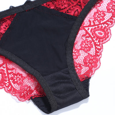 Sexy Underwear Women Floral Lace Panties Low Waist Female Underpants Hollow Out Lace Briefs Transparent Pantys S-2XL - LKBA