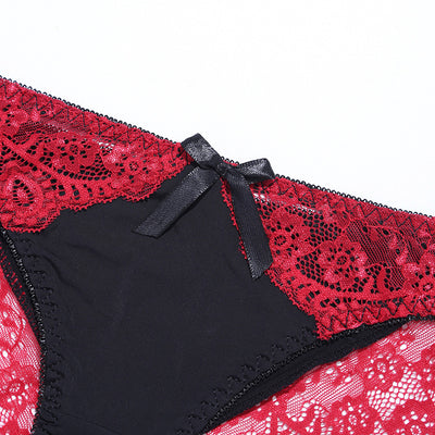 Sexy Underwear Women Floral Lace Panties Low Waist Female Underpants Hollow Out Lace Briefs Transparent Pantys S-2XL - LKBA