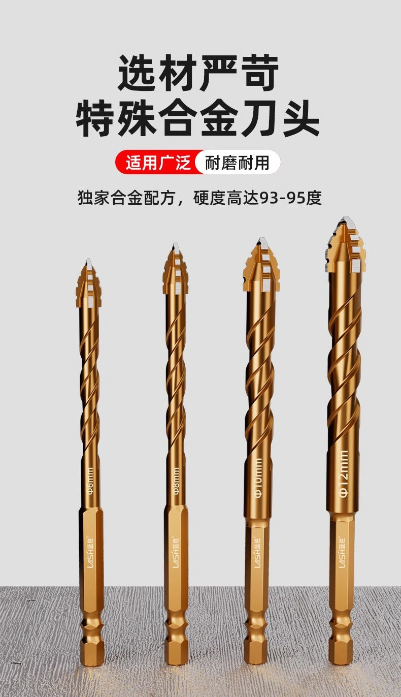 Upgraded four-edged sawtooth drill bit for tile drilling and concrete special electric drill ultra-high hardness drill bit - LKBA