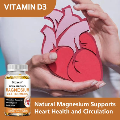 High Absorption Magnesium Capsules 500 Mg - Helps Improve Muscle, Sleep, Joint, Bone, Immune, and Cardiovascular Health - LKBA