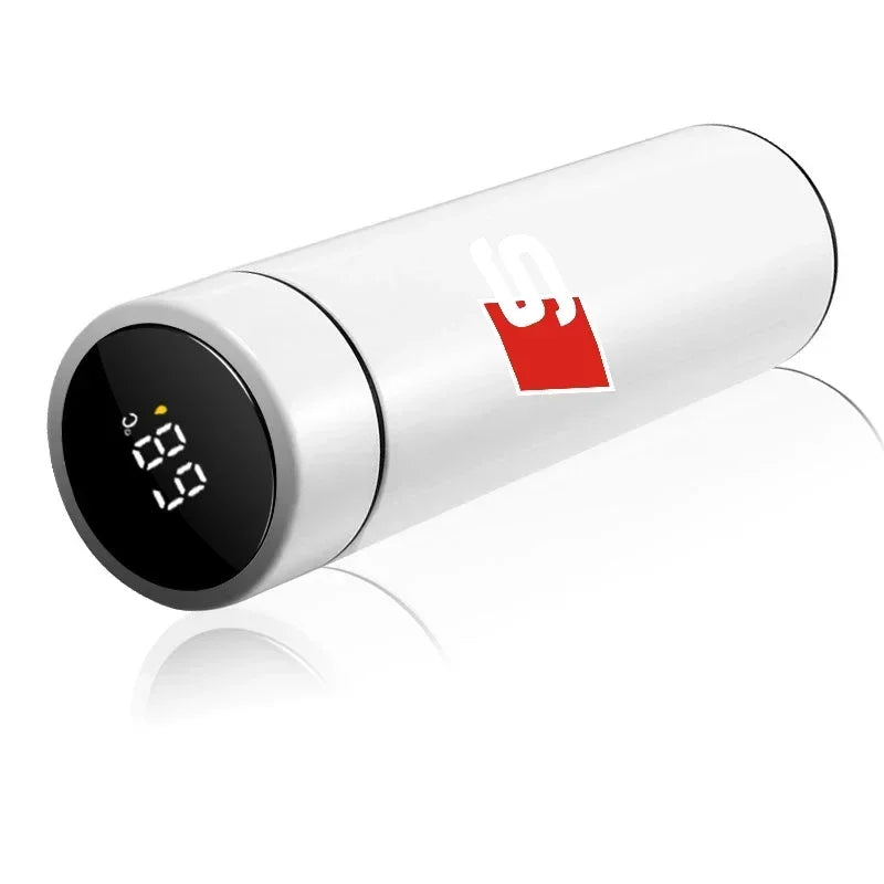 New Car Smart Thermos Bottle Temperature Stainless Travel Mug Emblem For Audi A7 A8 A3 A4 A5 A6 TT Q3 Q5 Q7 A1 B5 B6 B7 B8 B9 8P