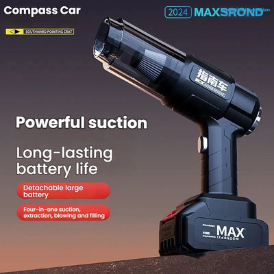 Car Vacuum Cleaner: Wireless Charging, High Suction Power, Dual-Use for Car and Home, Compact Handheld Mini Size for In-Car Use - LKBA