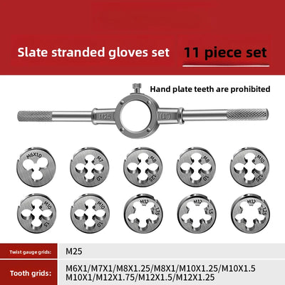 Hand Tap and Die Set with Handle for Thread Repair Rethreading Screws Combination Tool Kit Manual Socket Wrench Thread Repair