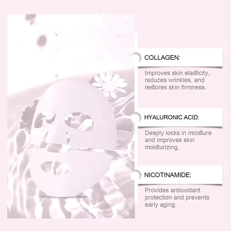 Bio-Collagen Face Mask Anti-Wrinkle Firming Lift Deep Hydrating Overnight Mask Shrink Pores Brightening Repair Skin Care - LKBA