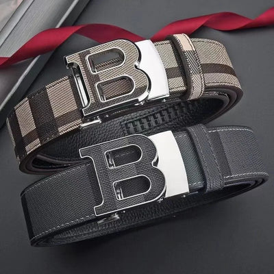 Genuine leather casual fashion men's belt cowhide alloy automatic buckle luxury brand men's belt - LKBA
