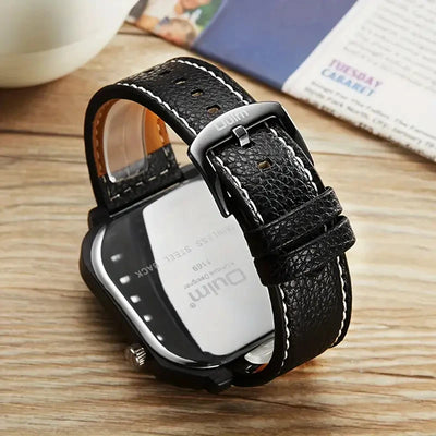 Luxury Man Wristwatch Rectangle Waterproof Luminous Day Week Men Watch - LKBA