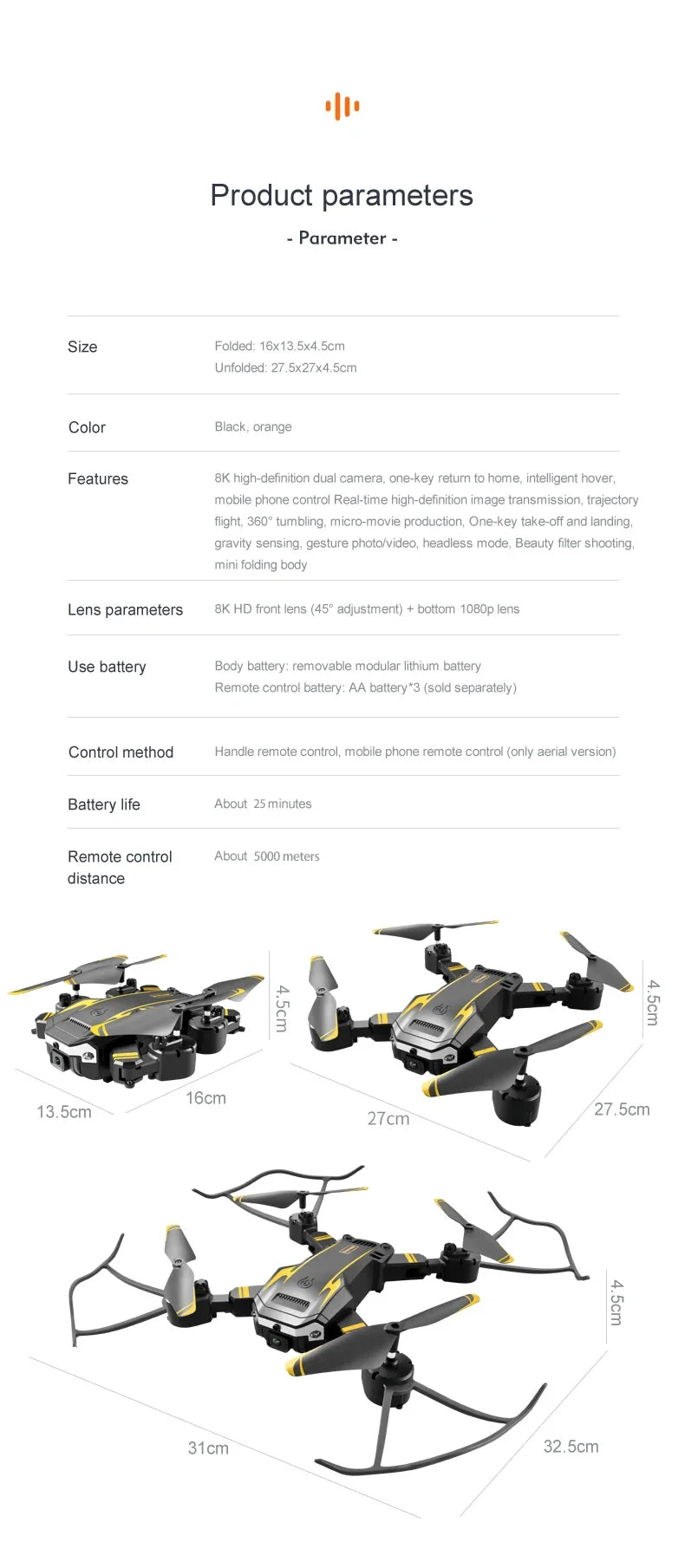 G6 Pro GPS Professional Drone 8K HD Dual-Camera Aerial Photography Omnidirectional Obstacle Avoidance Quadrotor RC Distance 5KM - LKBA