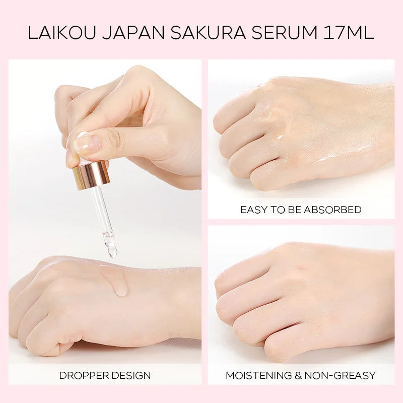LAIKOU 17ML Japan Sakura Serum Vitamin C Nourish Essense Oil Control 24K Gold Serum Rose Blueberry Skin Care Smoothing Facecare - LKBA