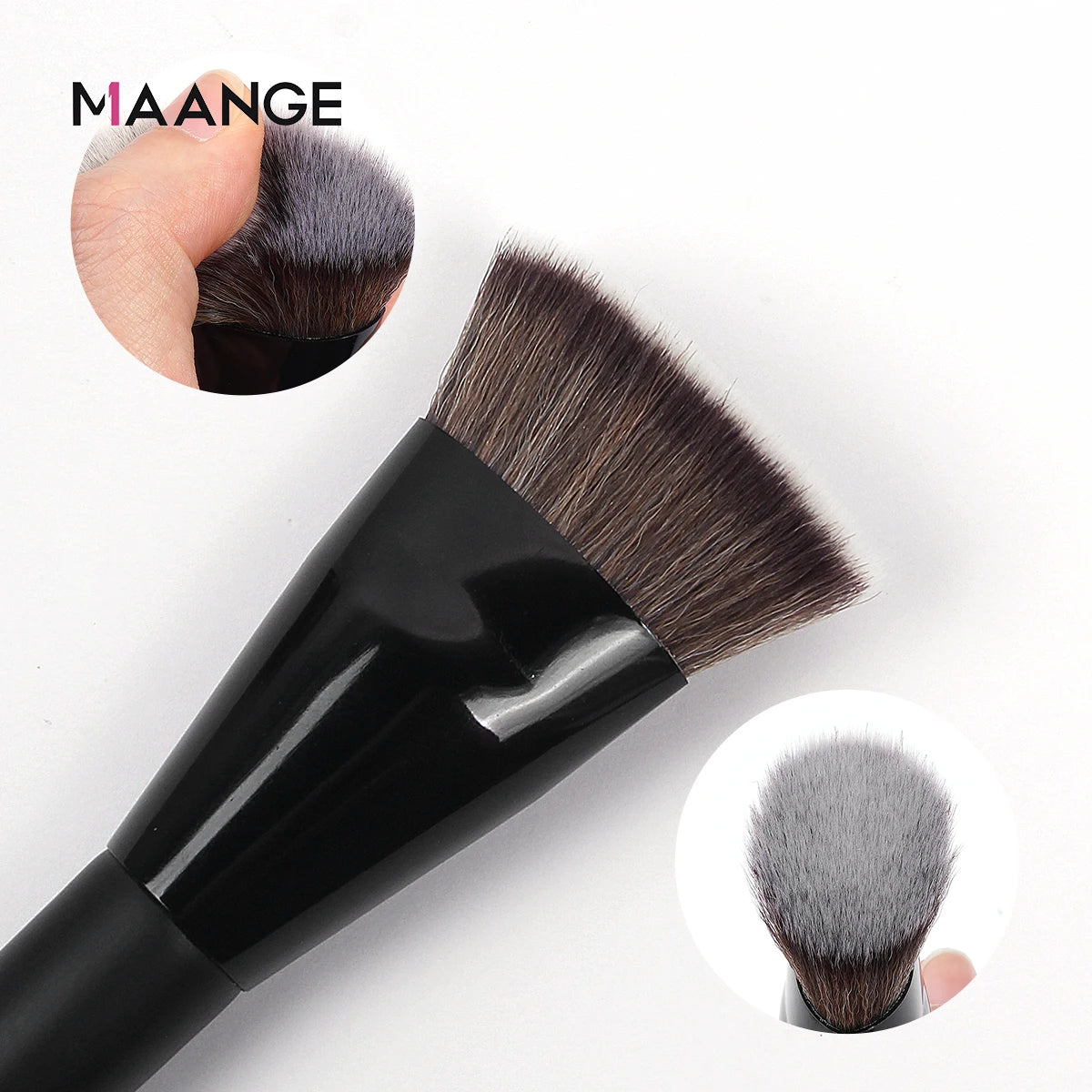 Single Flat Round Tube Flat Head Foundation Brush with Box Powder Blush Concealer Makeup Brush Skin - LKBA