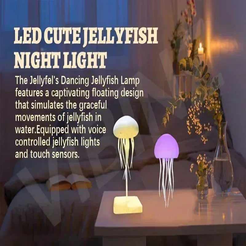Upgraded Silent Jellyfish Lamp, Jelly Fish Light With Dancing Legs, Voice Control for Bedrooms, Living Room and Christmas Gifts - LKBA