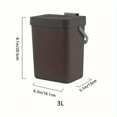 Space-Saving Quiet-Close Trash Can - 3/5L, Eco-Friendly Sealed Bin for Kitchen & Office - LKBA