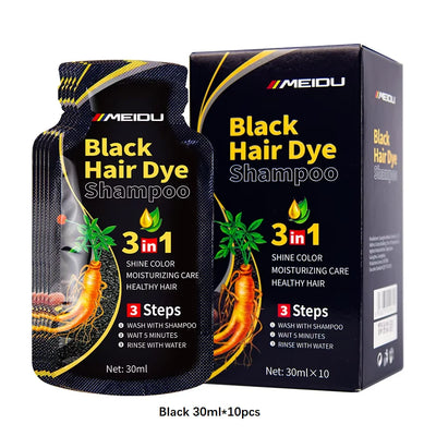 30ml/500ml 3-in-1 Quick Hair Dye Shampoo Natural Black Herbal Hair Dye Moisturizes Mild Hair Dye Conditioner Hair Care Products - LKBA
