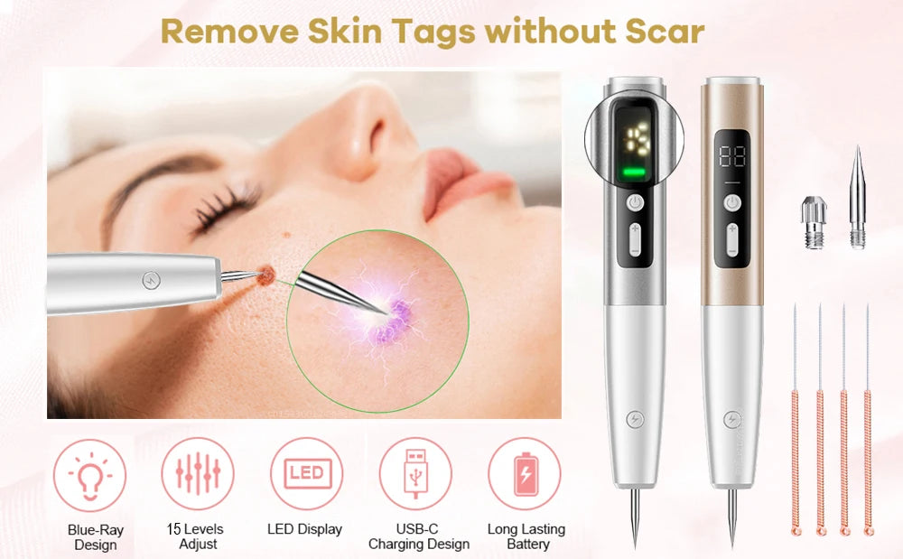 Laser Plasma Pen Black Dots Warts Remover Skin Tag Remover Mole Wart Eliminator Dark Spots - LKBA