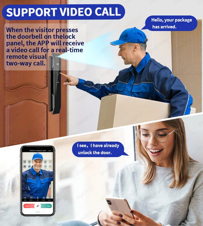 Tuya 3D Face Real-time Intercom Digital Electronic Door Lock Security Camera Intelligent Fingerprint smart lock for home - LKBA