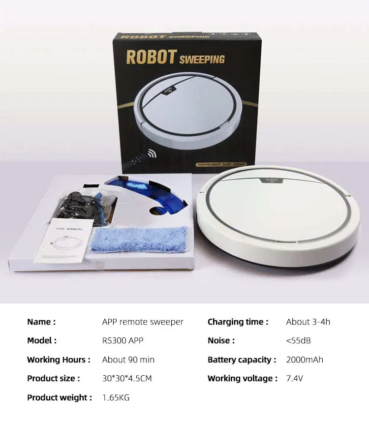 Automatic App Control Vacuum Cleaner Household Floor Sweeper Water Tank Wet Dry Electric Mop Robot Vacuum Cleaning Machine - LKBA