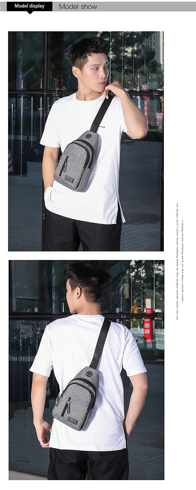 Travel Men's Handbags Multifunctional USB Chest Bag Designer Messenger Crossbody Bags Water-Proof Shoulder Bag Sports Back Pack - LKBA