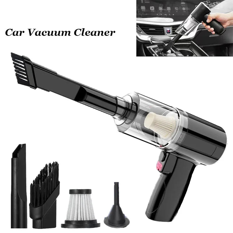 Car Vacuum Cleaner 120000PA Powerful Cleaning Machine Cars Cleaner Mini Wireless Portable Hand held Cleaner for Home Appliance - LKBA