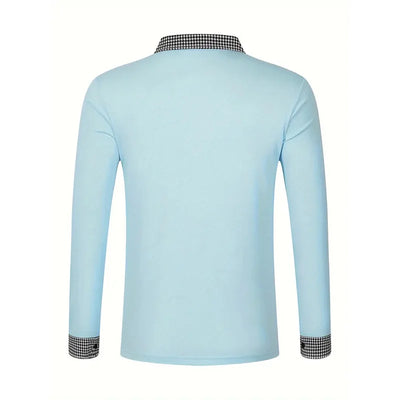 Spring and Autumn Men's Long Sleeve Polo Shirt Classic Business Office T-shirt Male Street Casual Fashion Solid Color Top