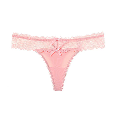 Women Sexy Lace Panties Low-waist Thong Female Underwear Hollow Cross Strappy G-String Breathable Lingerie Embroidery Intimates - LKBA